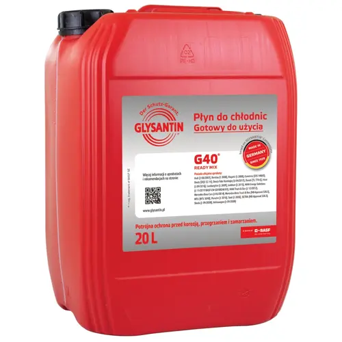 GLYSANTIN (BASF) G40 антифриз красный готовый 20 л, Цвет: Красный, Количество: 20 л