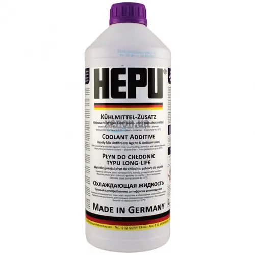 HEPU G12+ (G12 PLUS) антифриз фіолетовий 1,5 л, Колір: Фиолетовій, Кількість: 1,5 л