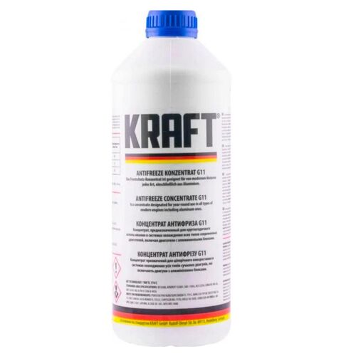 KRAFT G11 концентрат антифриза синий 1,5 л, Цвет: Синий, Объем: 1,5 л