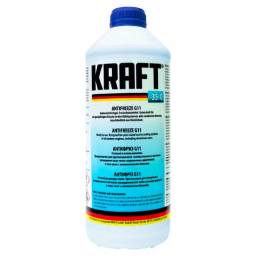 KRAFT G11 антифриз синий 1,5 л, Цвет: Синий, Объем: 1,5 л