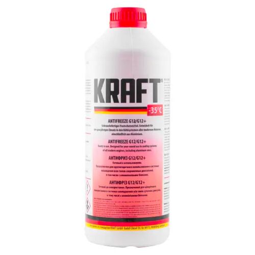 KRAFT G12 антифриз красный 1,5 л, Цвет: Красный, Количество: 1,5 л