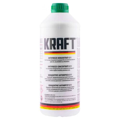 KRAFT G11 концентрат антифриза зеленый 1,5 л, Цвет: Зеленый, Количество: 1,5 л