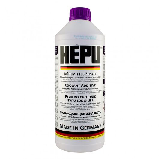 HEPU G12+ (G12 PLUS) антифриз фіолетовий 1,5 л, Колір: Фиолетовій, Обʼєм: 1,5 л