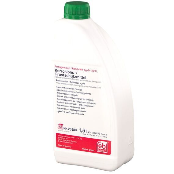 Febi Bilstein G11 антифриз -30°C Renault / Dacia зеленый 1,5 л, Цвет: Зеленый, Объем: 1,5 л