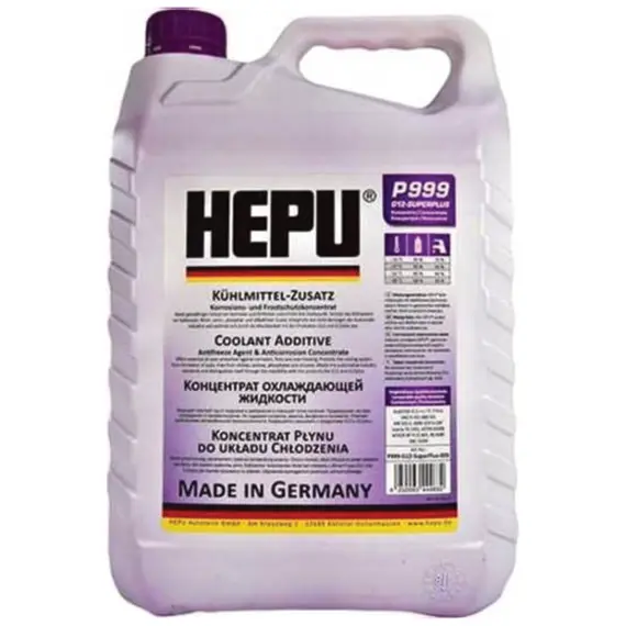 HEPU G12++ (SUPER PLUS) концентрат антифриза фиолетовый 5 л, Цвет: Фиолетовій, Объем: 5 л