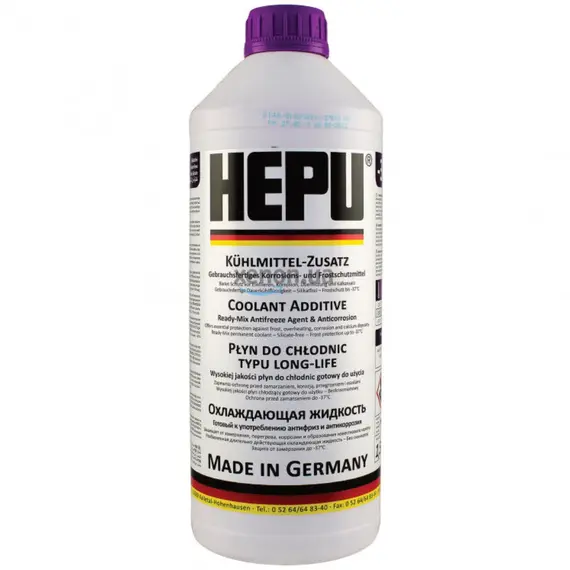HEPU G12+ (G12 PLUS) антифриз фиолетовый 1,5 л, Цвет: Фиолетовій, Объем: 1,5 л