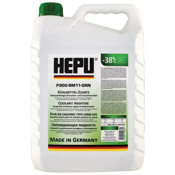 HEPU G11 антифриз зеленый 5 л, Цвет: Зеленый, Объем: 5 л
