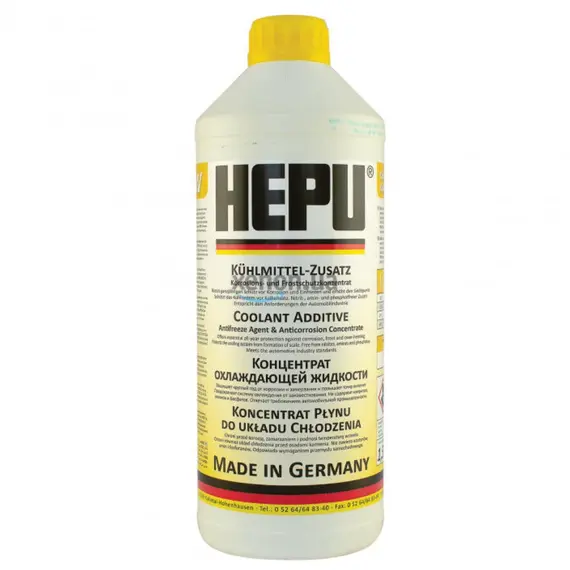 HEPU G11 концентрат антифриза желтый 1,5 л, Цвет: Желтый, Объем: 1,5 л