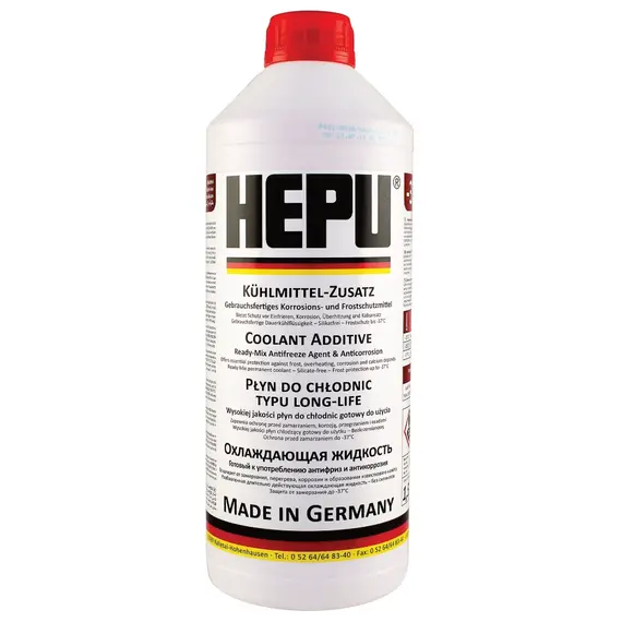 HEPU G12 антифриз красный 1,5 л, Цвет: Красный, Объем: 1,5 л