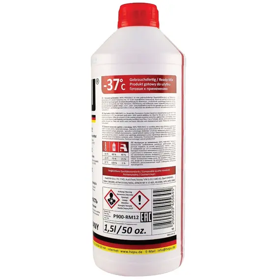 HEPU G12 антифриз красный 1,5 л, Цвет: Красный, Объем: 1,5 л, изображение 2