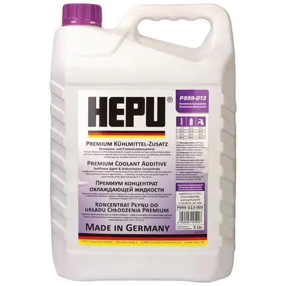 HEPU G13 концентрат антифриза фиолетовый 5 л, Цвет: Фиолетовій, Объем: 5 л
