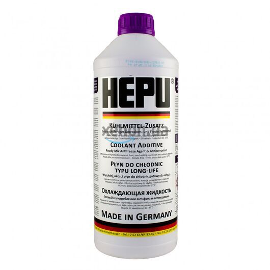 HEPU G12+ (G12 PLUS) антифриз фиолетовый 1,5 л, Цвет: Фиолетовій, Объем: 1,5 л