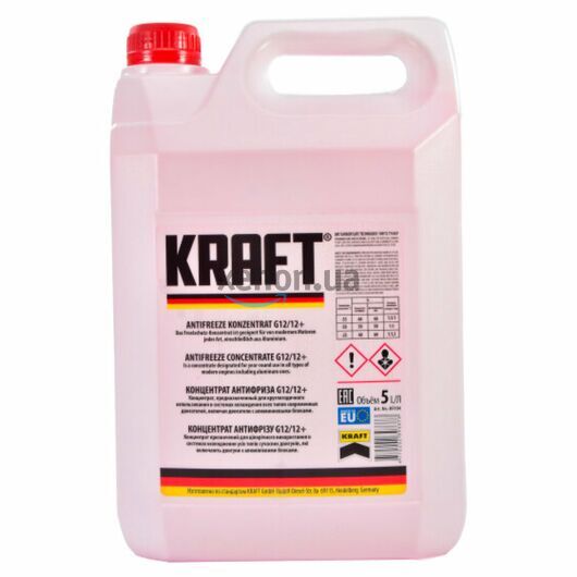 KRAFT G12 концентрат антифриза красный 5 л, Цвет: Красный, Объем: 5 л