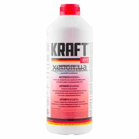 KRAFT G12 антифриз красный 1,5 л, Цвет: Красный, Объем: 1,5 л