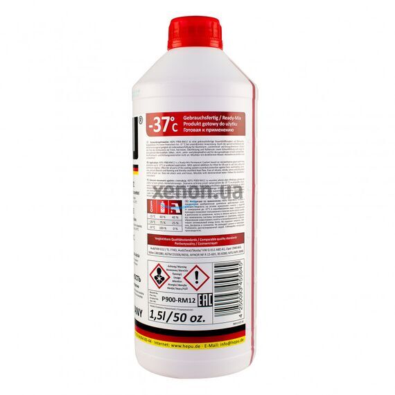 HEPU G12 антифриз красный 1,5 л, изображение 2