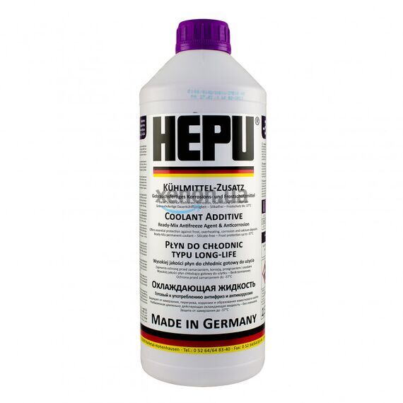 HEPU G12+ (G12 PLUS) антифриз фиолетовый 1,5 л, Цвет: Фиолетовій, Объем: 1,5 л